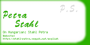 petra stahl business card